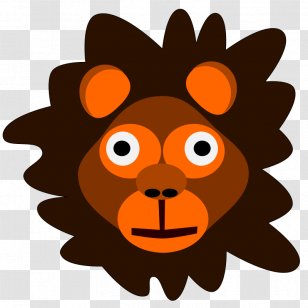 Lionhead Rabbit Cartoon Clip Art - Orange - Free Lion Vector Transparent PNG
