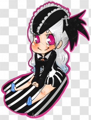 Cartoon Black Hair Character Shoe - Flower - Vermin Transparent PNG