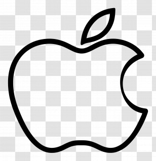 Apple Lineart - Outlined Apple Logo In Minimalist Style Transparent PNG
