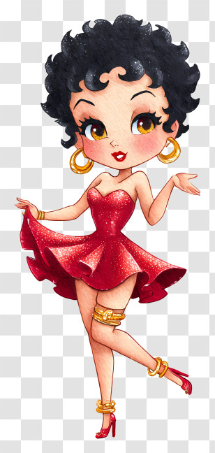 Betty Boop - Glam Red Sequin Dancer Character Transparent PNG