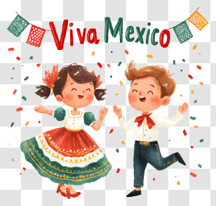 Viva Mexico - Viva Mexico Dancing Kids Celebration Transparent PNG