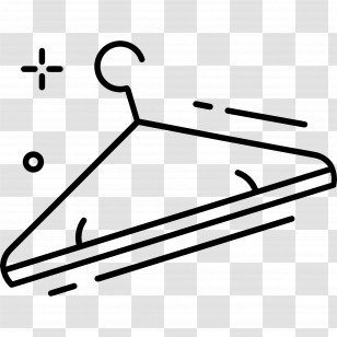 Clothes Hanger - Minimal Line Art Clothing Hanger Illustration Transparent PNG