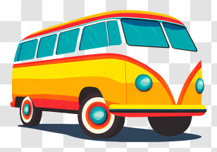 Bus Icon - Colorful Van Illustration Transparent PNG
