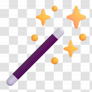 Magic Wand Emoji - Magic Wand With Sparkling Stars Transparent PNG