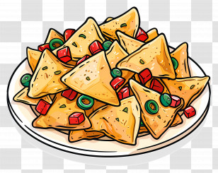 Nachos - Plate Of Nachos With Toppings Transparent PNG