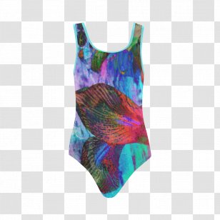 One-piece Swimsuit Turquoise - Watercolor Transparent PNG