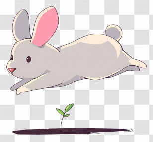 Bunny Hop - Adorable Leaping Bunny Illustration Transparent PNG