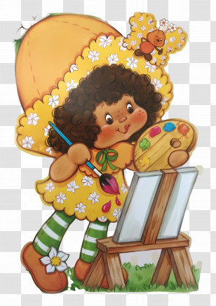 Orange Blossom - Cartoon Girl Painting Transparent PNG