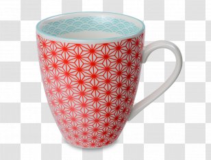 Tokyo Mug Teacup Tableware - Table Service - Orange Wave Transparent PNG