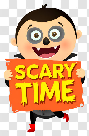 Vampire Scary Time - Cartoon Vampire With Scary Time Sign Transparent PNG