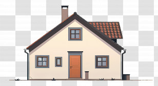 Old House - Simple Small House With Red Roof Design Transparent PNG
