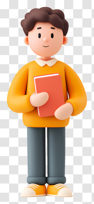 Student Holding A Notebook - Student Boy Holding Book Illustration Transparent PNG
