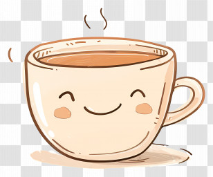 Cartoon Coffee - Cute Smiling Coffee Cup Illustration Transparent PNG