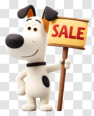 Dog Holding Sale Sign - Cartoon Dog With Sale Sign Transparent PNG