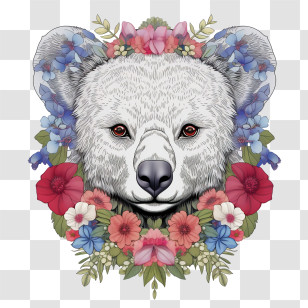 Koala - Bear With Floral Decoration Transparent PNG