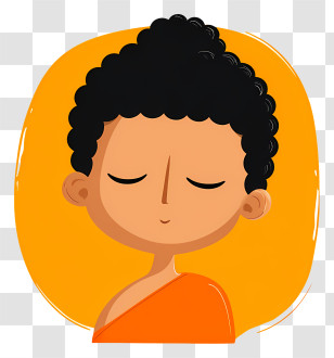 Cartoon Buddha - Cartoon Buddha With Orange Background Transparent PNG