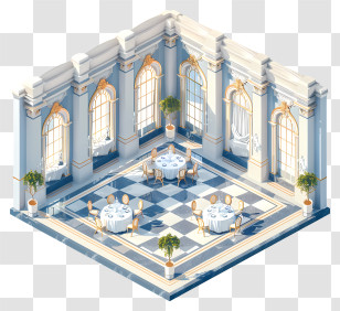 Ballroom - Elegant Dining Room With Classic Design Transparent PNG