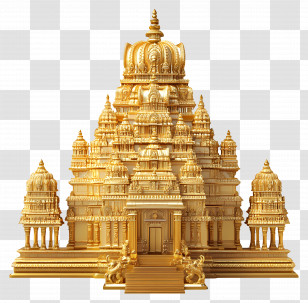 Hindu Temple Gold - Golden Indian Temple Illustration Transparent PNG