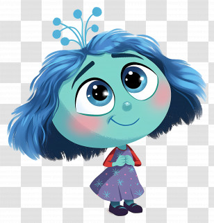 Blue Alien - Blue Childlike Character With Big Eyes Transparent PNG