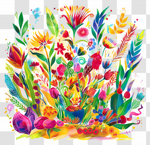 Shavuot - Colorful Flowers In Bloom Transparent PNG