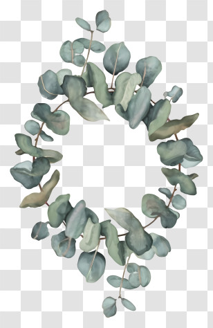 Eucalyptus Wreath - Green Eucalyptus Wreath Design Transparent PNG