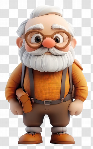 Cartoon Old Man - Cartoon Old Man With Glasses Transparent PNG