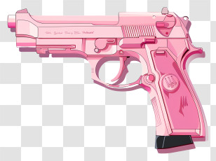 Pink Gun - Pink Handgun Artistic Illustration Transparent PNG