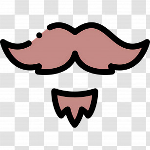 Moustache - Stylish Mustache And Beard Illustration Transparent PNG