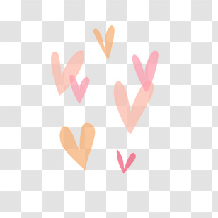 Icon - Pastel Pink And Peach Heart Design Transparent PNG