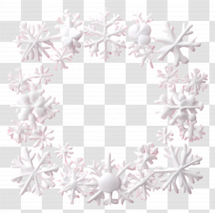 Snowflake Frame - White Snowflakes Frame For Winter Holidays Transparent PNG