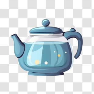 Teapot - Blue Glass Teapot For Tea Brewing Transparent PNG