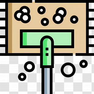 Cleaning Mop - Green Mop With Soap Bubbles Transparent PNG