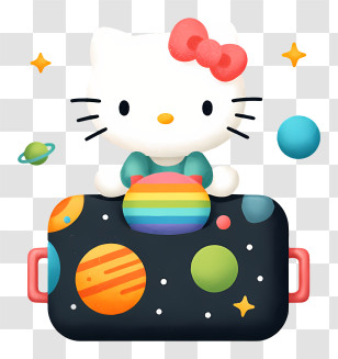 Hello Kitty - Hello Kitty In Space With Suitcase Transparent PNG