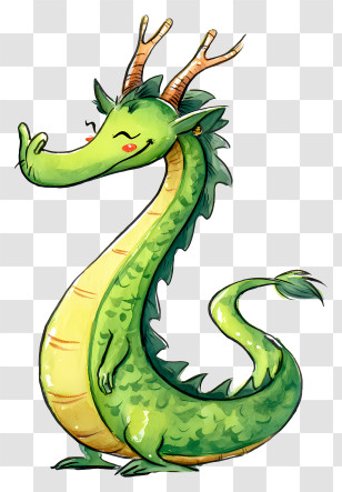 Cute Green Dragon - Cute Green Dragon Transparent PNG
