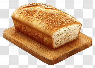 Whole Wheat Bread - Freshly Baked Bread With Sesame Transparent PNG