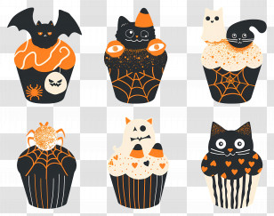 Halloween Cupcakes - Spooky And Cute Halloween Cupcakes Transparent PNG