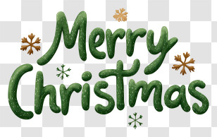 Merry Christmas Word - Merry Christmas Green Lettering Transparent PNG