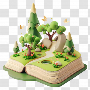 Animated Books - Storybook With Miniature Nature Scene Transparent PNG