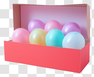 Balloons - Colorful Balloons In A Box Transparent PNG