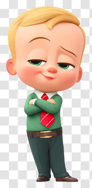 Boss Baby - Smug Blonde Toddler Boy Character Transparent PNG