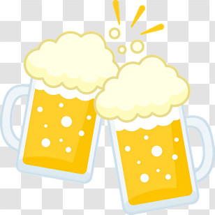Beer Mug - Cheers With Frothy Beer Mugs Illustration Transparent PNG
