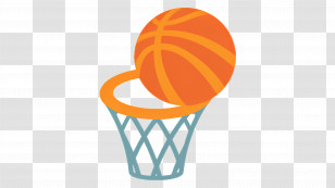 Basketball Emoji - Basketball Scoring In Hoop Transparent PNG