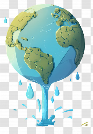 World Water Day - Melting Earth Artistic Representation For Environmental Awareness Transparent PNG