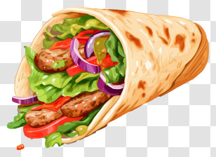 Burrito - Shawarma Wrap Illustration Transparent PNG