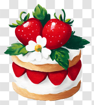 Strawberry Shortcake - Delicious Strawberry Cake Transparent PNG