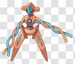 Deoxys - Orange Alien Creature Illustration Transparent PNG