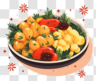 Christmas Dish - Healthy Vegetable Dish With Herbs Transparent PNG