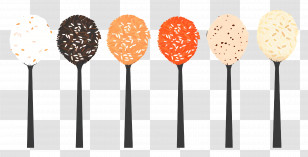 Rice In Spoons - Colorful Spoons With Spices Transparent PNG