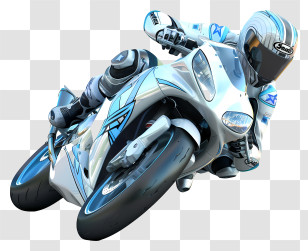 Motorcycle Rider - High-Speed Racing Motorcycle With Rider Transparent PNG