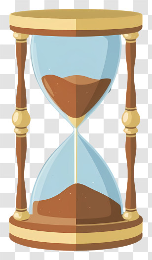 Hourglass - Classic Hourglass With Wooden Frame Transparent PNG
